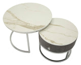 TAVOLI DA CAFFE' GREYS COPPIA CM Ø 70X45-50X40