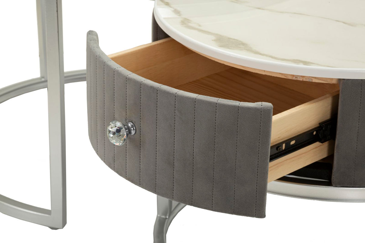 TAVOLI DA CAFFE' GREYS COPPIA CM Ø 70X45-50X40