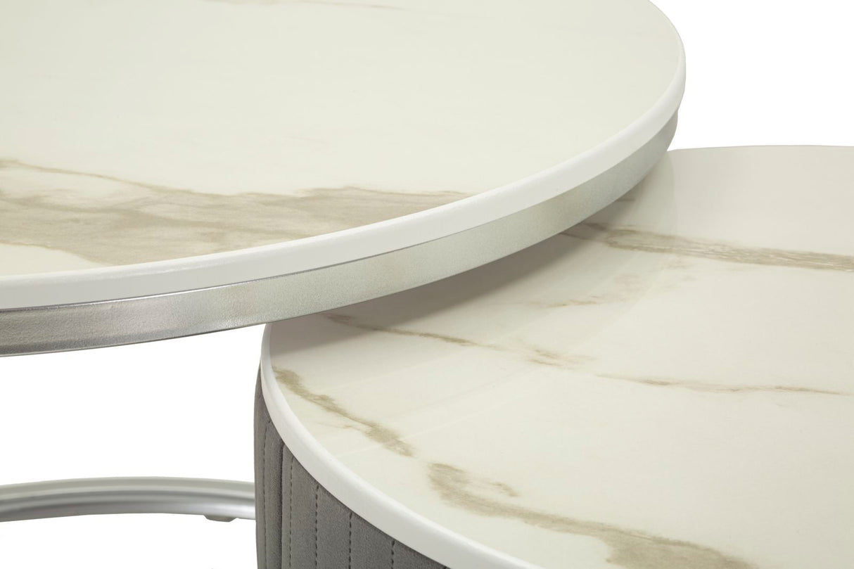TAVOLI DA CAFFE' GREYS COPPIA CM Ø 70X45-50X40