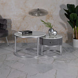 TAVOLI DA CAFFE' GREYS COPPIA CM Ø 70X45-50X40