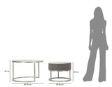 TAVOLI DA CAFFE' GREYS COPPIA CM Ø 70X45-50X40