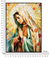 DIPINTO SU TELA LACCATO MADONNA -A- C/CORNICE CM 72X4X102