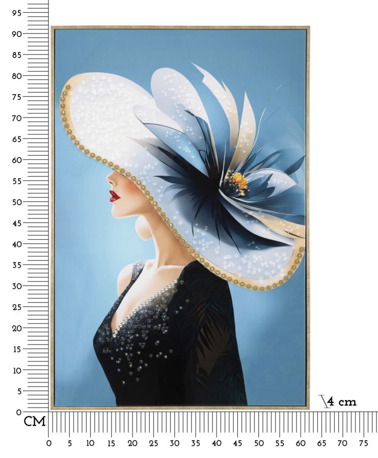 DIPINTO SU TELA LACCATO DORI C/CORNICE -B- CM 62X4X92