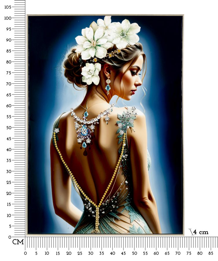 DIPINTO SU TELA LACCATO ISABEL C/CORNICE -A- CM 72X4X102