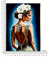 DIPINTO SU TELA LACCATO ISABEL C/CORNICE -A- CM 72X4X102