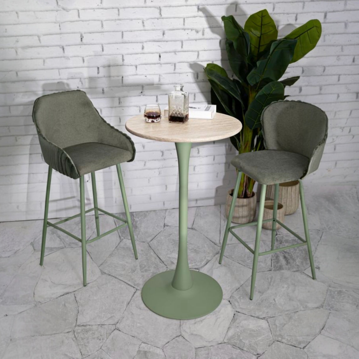 TAVOLO BAR ALASKA VERDE CM Ø 60X106