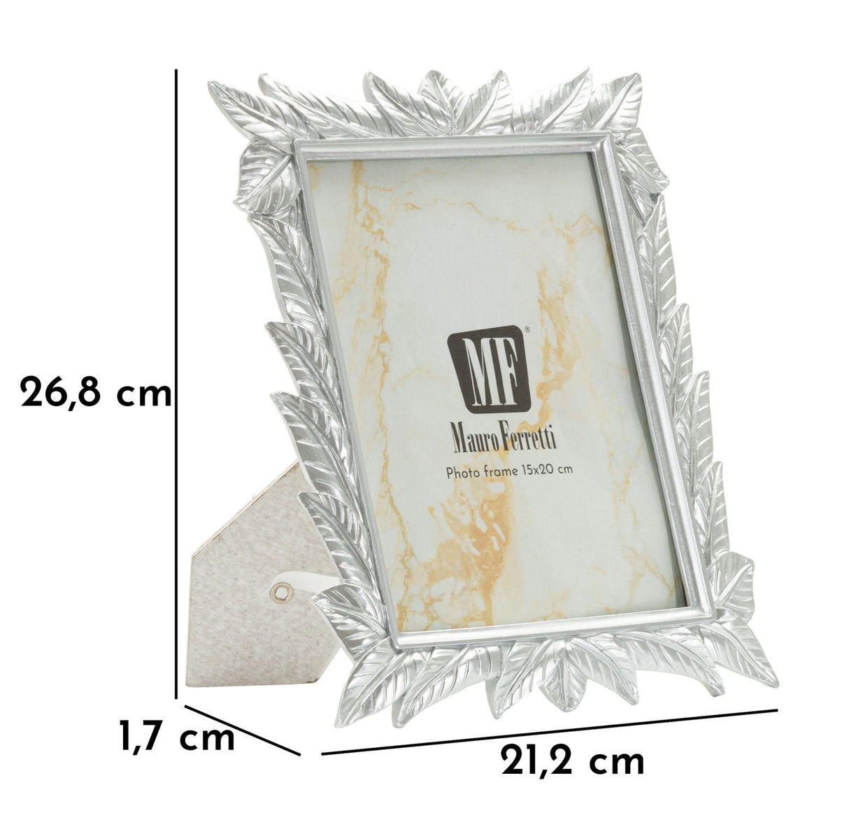 CORNICE LEAVY SILVER CM 21,2X1,7X26,8 (MISURA INTERNA CM 15X20)