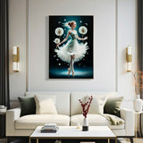 DIPINTO SU TELA LACCATO DANCING C/CORNICE -A- CM 72X4X102
