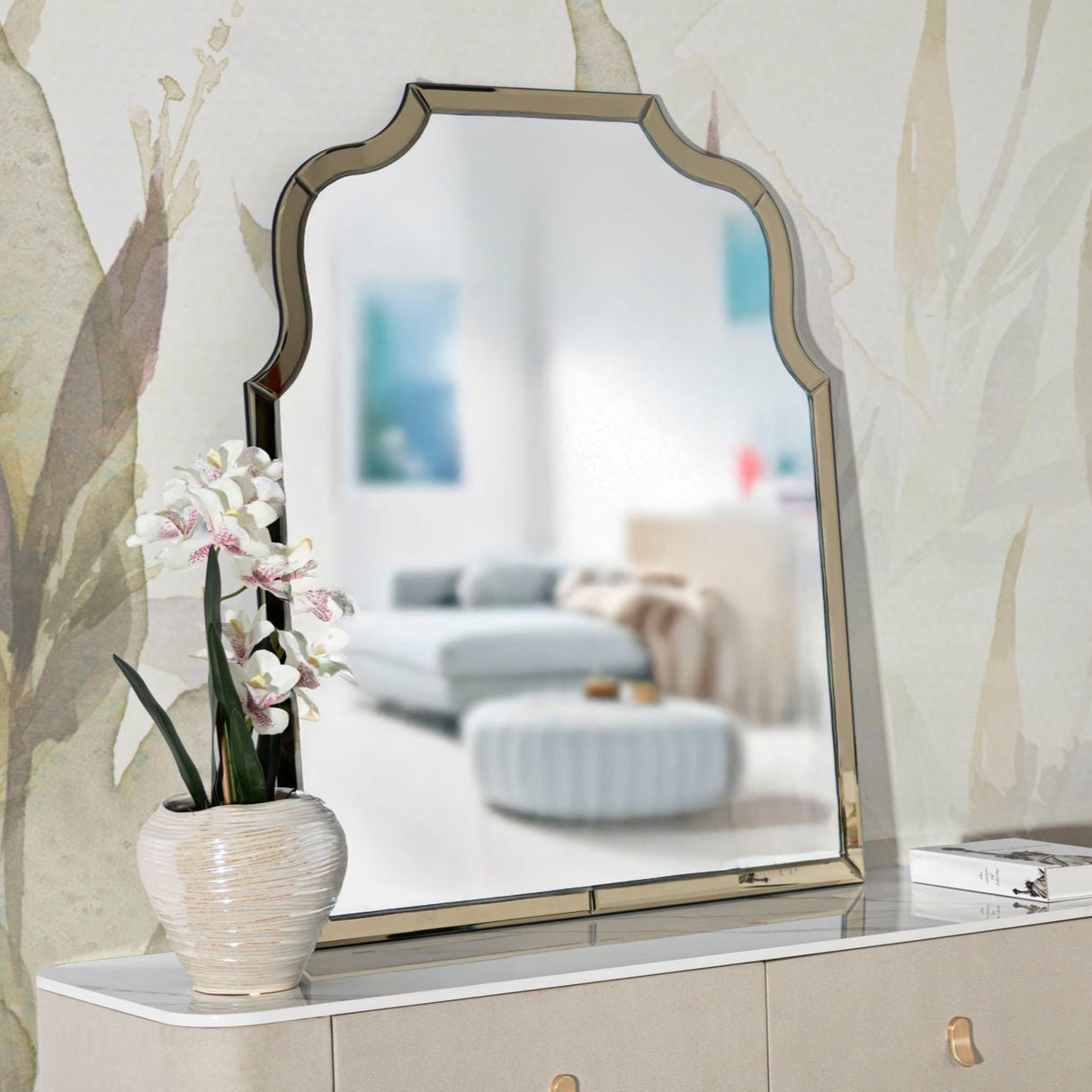 SPECCHIO DA MURO ANKARA ORO (MISURA SPECCHIO CM 78X93)