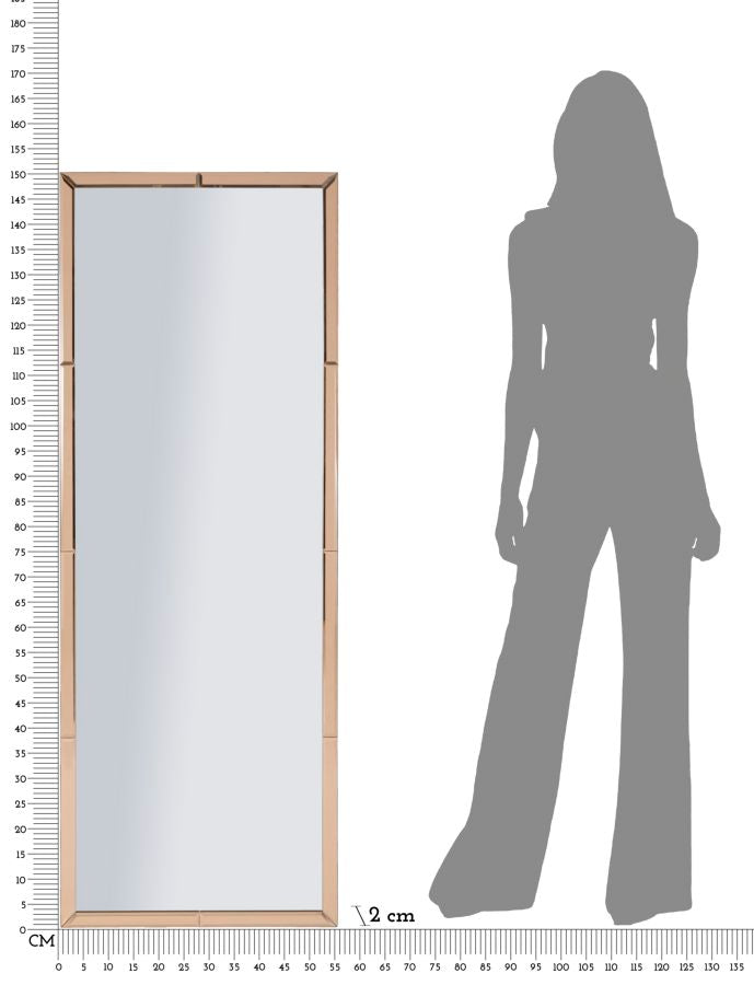 SPECCHIO DA MURO BERLINO ROSA CM 55X2X150 (MISURA SPECCHIO CM 49X143,5)