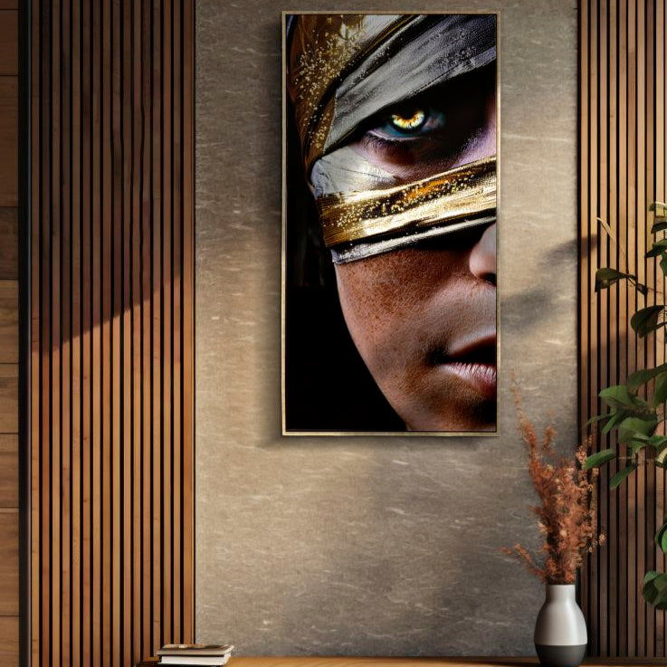 DIPINTO SU TELA LACCATO NAIROBI C/CORNICE -A- CM 52X4X102