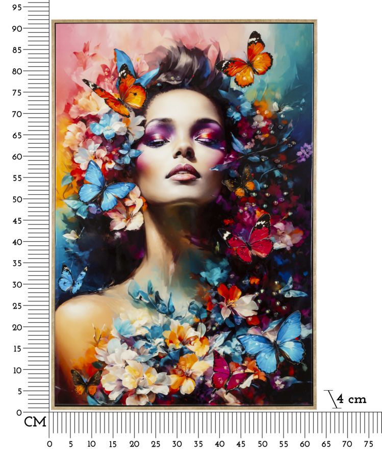 DIPINTO SU TELA LACCATO MARTY C/CORNICE -A- CM 62X4X92