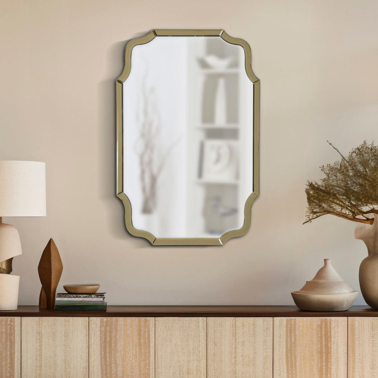 SPECCHIO DA MURO ISTANBUL ORO CM 60X1X90 (MISURA SPECCHIO CM 54X84,5)
