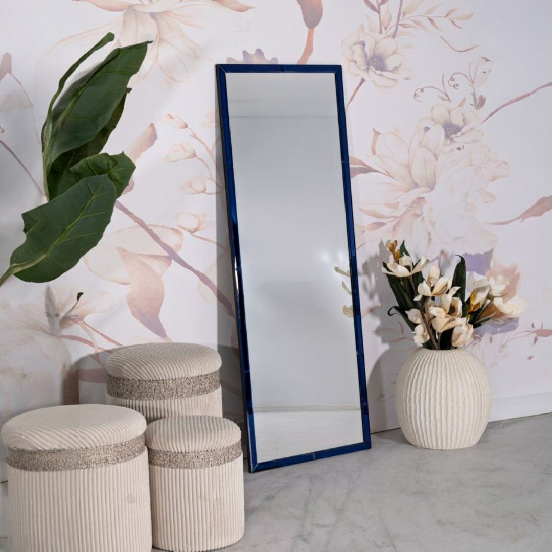 SPECCHIO DA MURO BERLINO BLU CM 55X2X150 (MISURA SPECCHIO CM 49X143,5)