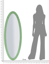 SPECCHIO DA MURO OSLO VERDE CM 55X2X150 (MISURA SPECCHIO CM 42,5X137,5)