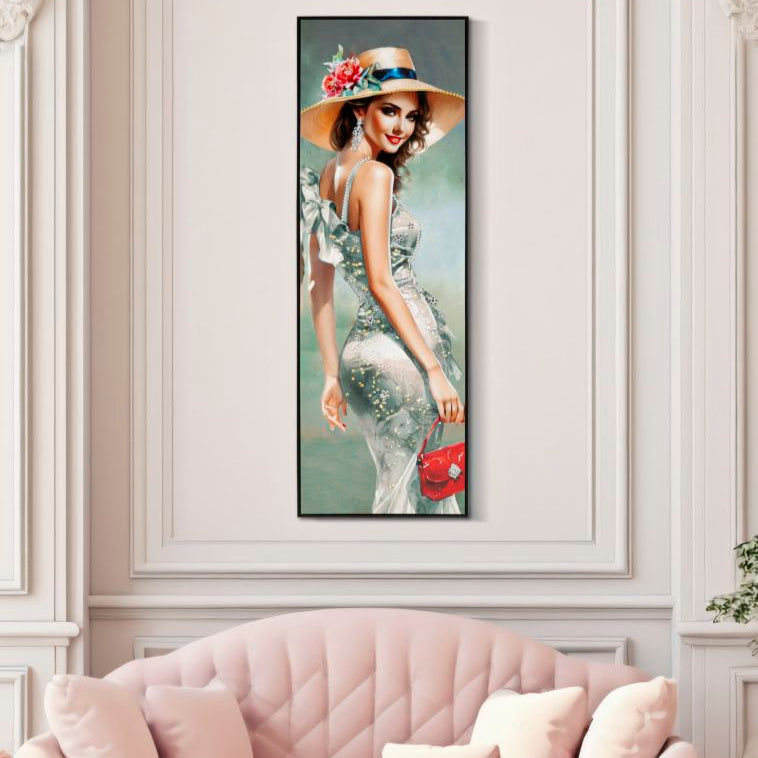 DIPINTO SU TELA LACCATO ELEGANT C/CORNICE -A- CM 52X4,5X152