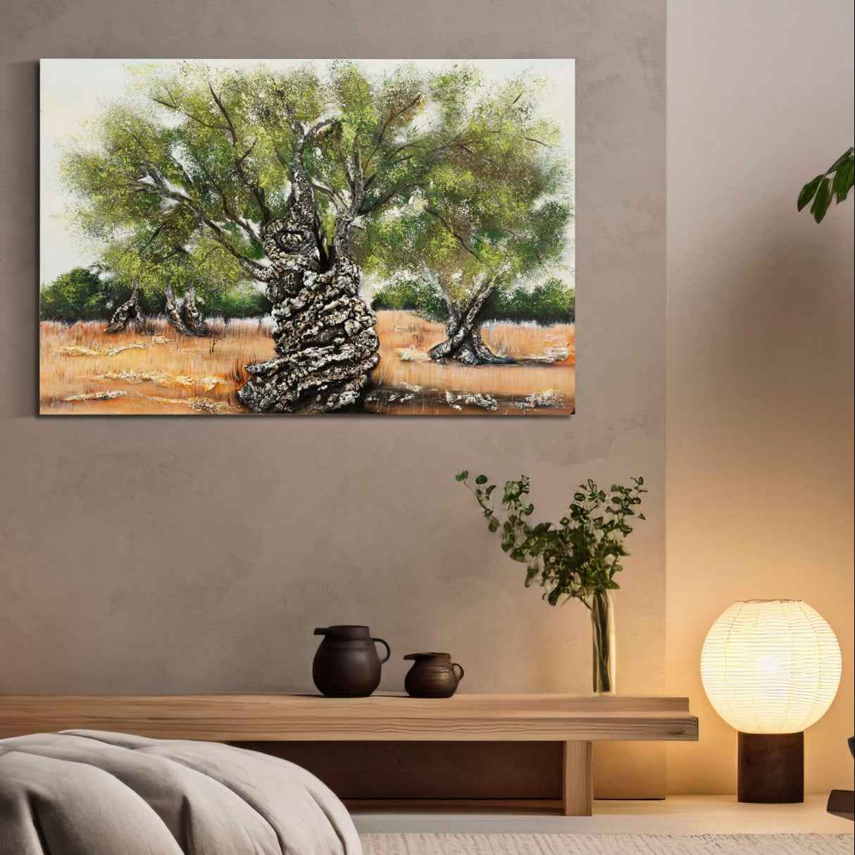DIPINTO SU TELA OLIVO -A- CM 120X3,8X80