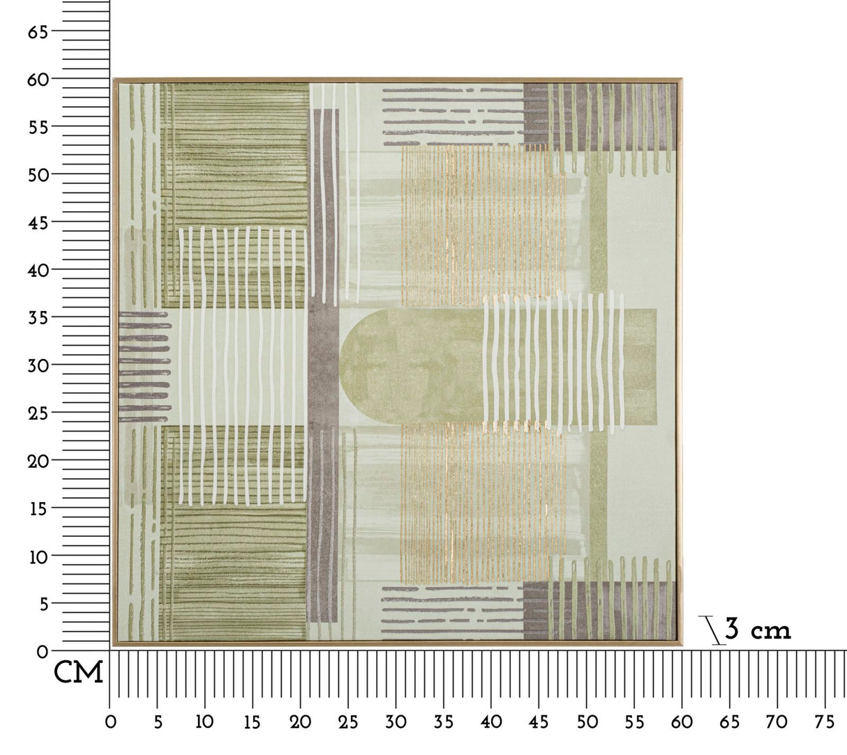 STAMPA DIPINTA SU TELA LIGNES C/CORNICE -A- CM 60X3X60