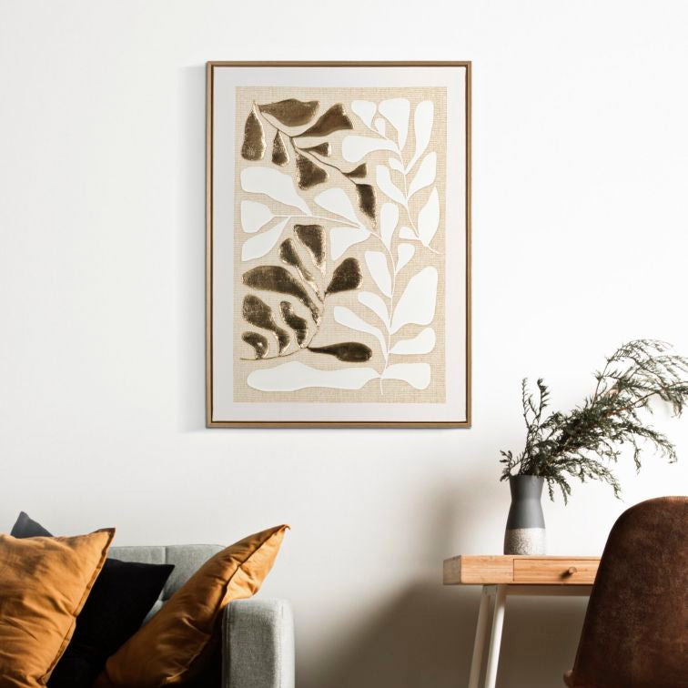STAMPA DIPINTA SU TELA GOLDY C/CORNICE -A- CM 50X3X70