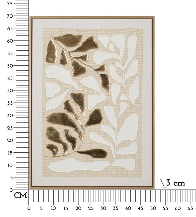 STAMPA DIPINTA SU TELA GOLDY C/CORNICE -A- CM 50X3X70