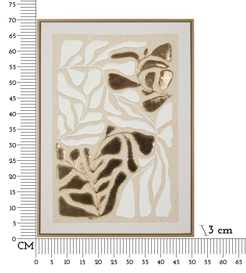 STAMPA DIPINTA SU TELA GOLDY C/CORNICE -B- CM 50X3X70