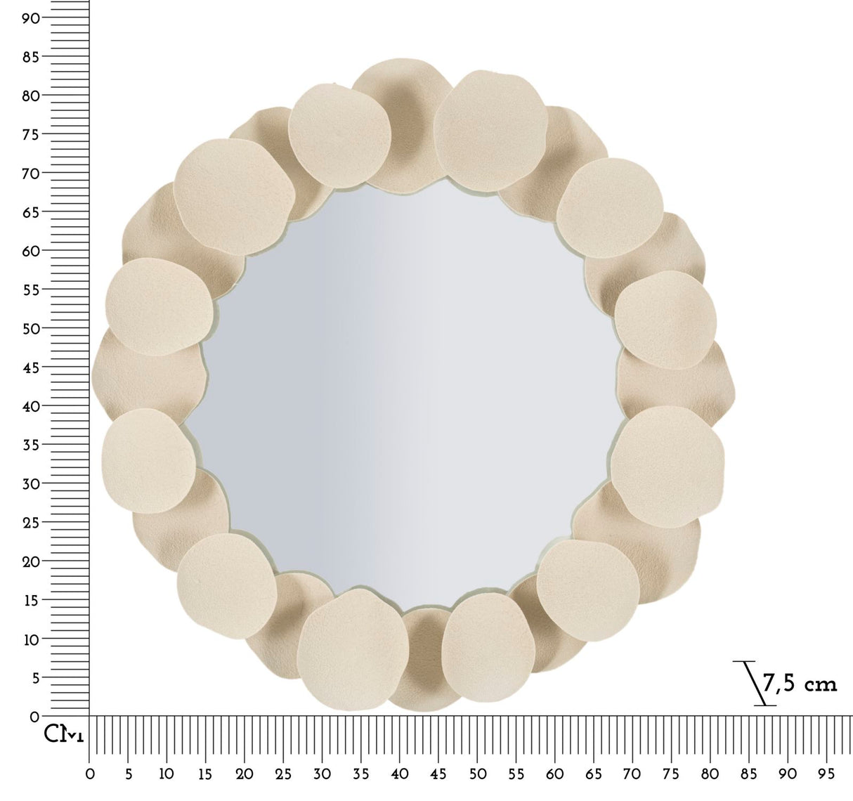 SPECCHIO DA MURO DUNE CM 85X7,5X85 (MISURA SPECCHIO CM Ø 62)