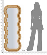 SPECCHIO DA MURO EMILY VELLUTO ORO CM 60X6X160 (MISURA SPECCHIO CM 42X144)