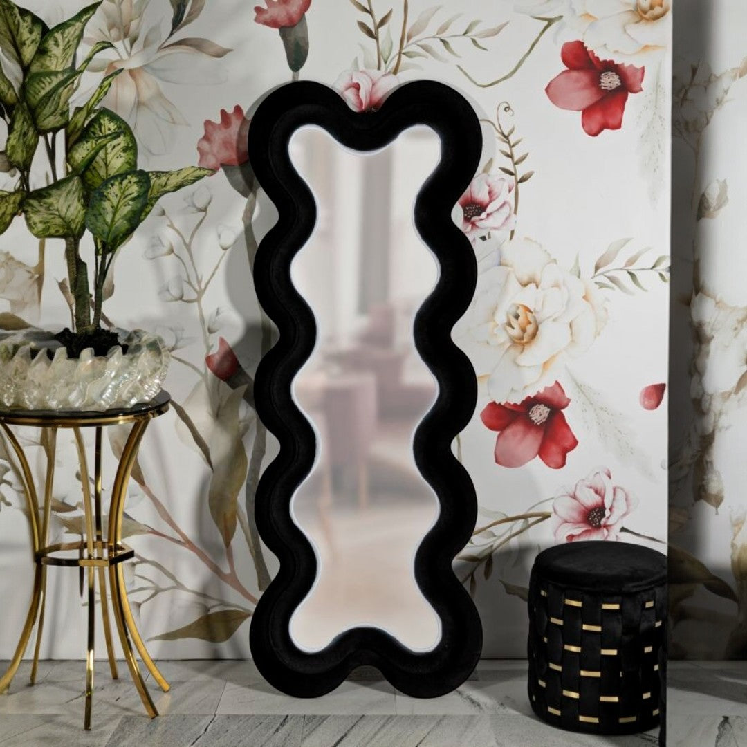 SPECCHIO DA MURO MONICA NERO CM 58X4X160  (MISURA SPECCHIO CM 39X124)