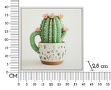 STAMPA SU TELA LACCATA C/CORNICE VASETTO CACTUS -B- CM 40X2,8X40