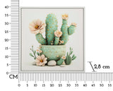 STAMPA SU TELA LACCATA C/CORNICE VASETTO CACTUS -D- CM 40X2,8X40