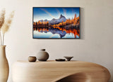 STAMPA SU TELA LACCATA C/CORNICE LAKE CM 90X4X60