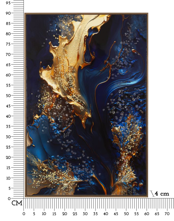 STAMPA SU TELA LACCATA C/CORNICE ANDROMEDA -A- CM 60X4X90