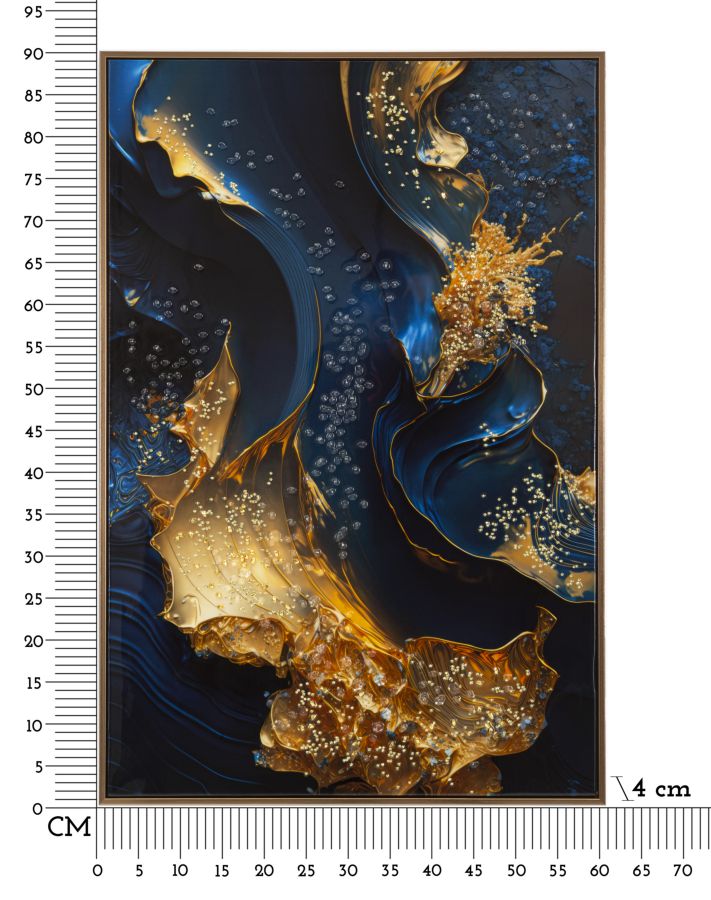 STAMPA SU TELA LACCATA C/CORNICE ANDROMEDA -B- CM 60X4X90