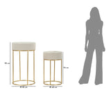 TAVOLINETTI ALTI WEDDING ROTONDI SET 2 PZ CM Ø 50X90-40X70