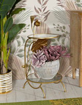 TAVOLINETTO 2 RIPIANI FLOWERS CM Ø 40X78
