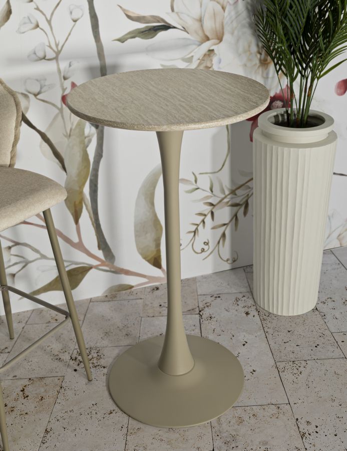 TAVOLO BAR ALASKA CREMA CM Ø 60X106