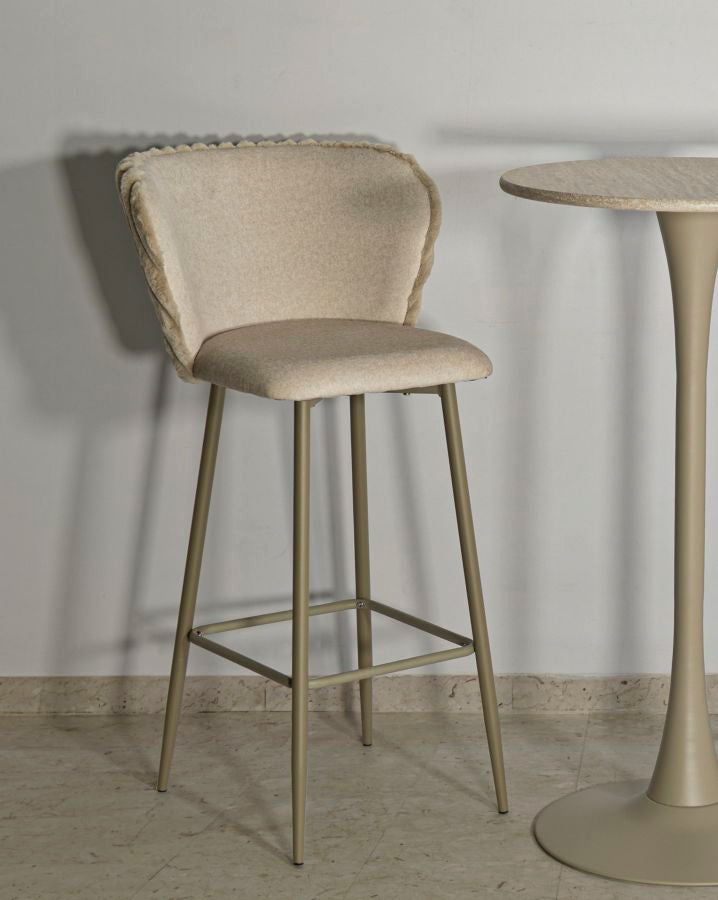 SGABELLO BAR ALASKA -B- CREMA SET 2 PZ CM 55X58X106 (ALTEZZA SEDUTA CM 77)