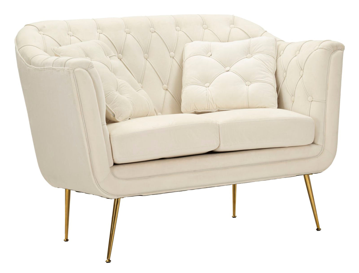 DIVANETTO BUDAPEST CREMA C/CUSCINI CM 130X83X91