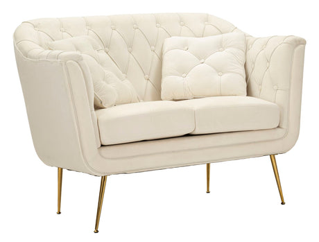 DIVANETTO BUDAPEST CREMA C/CUSCINI CM 130X83X91
