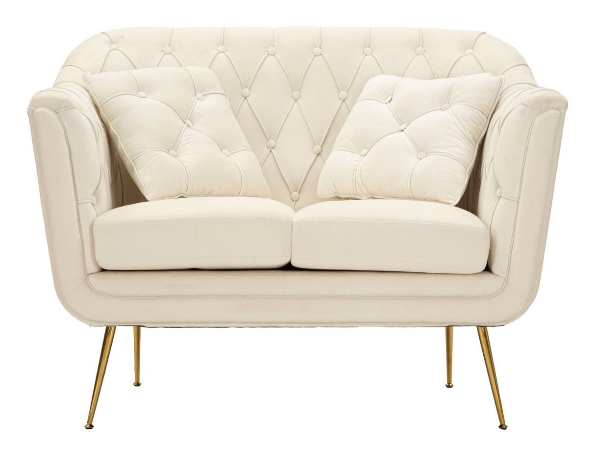 DIVANETTO BUDAPEST CREMA C/CUSCINI CM 130X83X91