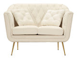DIVANETTO BUDAPEST CREMA C/CUSCINI CM 130X83X91