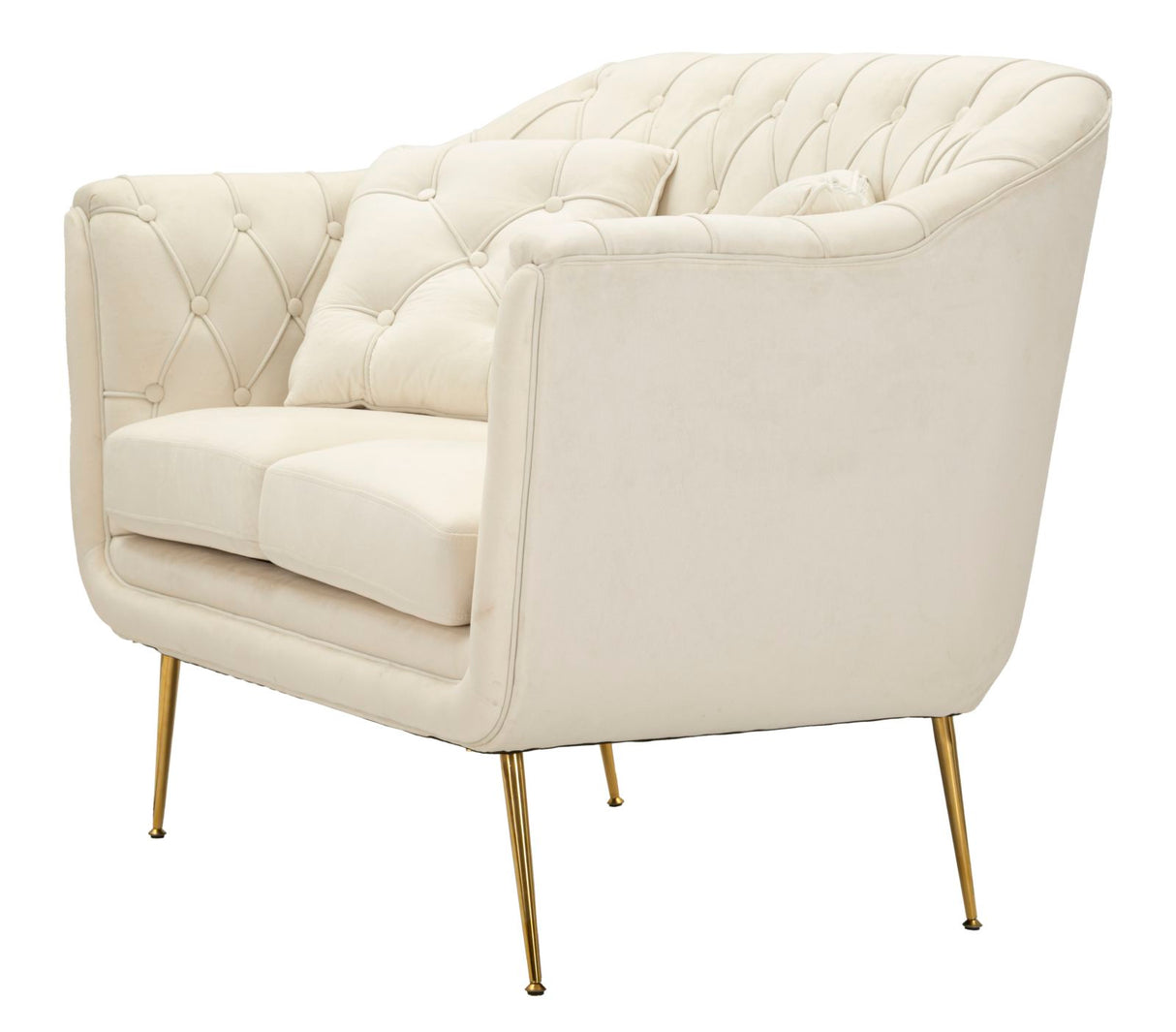 DIVANETTO BUDAPEST CREMA C/CUSCINI CM 130X83X91