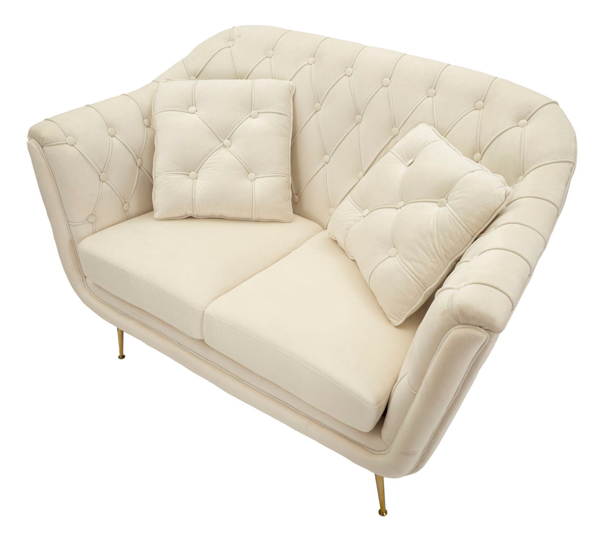 DIVANETTO BUDAPEST CREMA C/CUSCINI CM 130X83X91