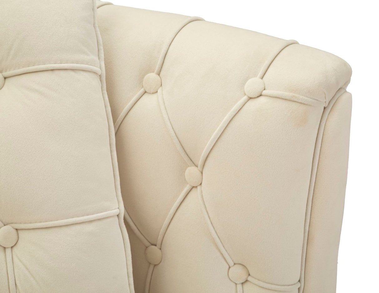 DIVANETTO BUDAPEST CREMA C/CUSCINI CM 130X83X91