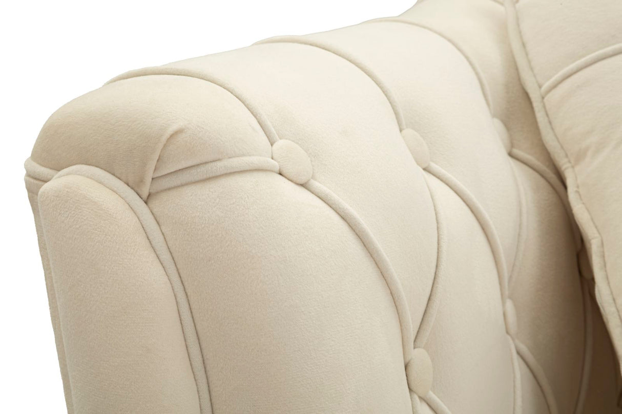 DIVANETTO BUDAPEST CREMA C/CUSCINI CM 130X83X91
