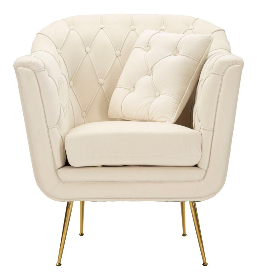 POLTRONA BUDAPEST CREMA C/CUSCINO CM 88X83X91
