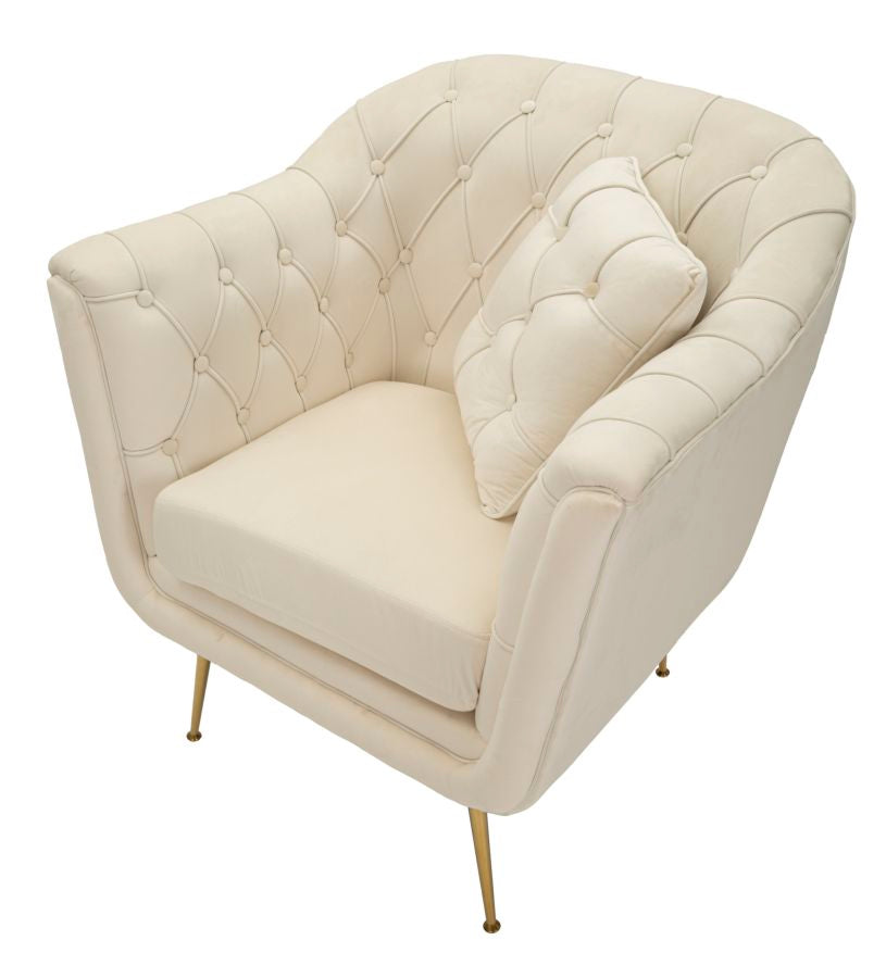 POLTRONA BUDAPEST CREMA C/CUSCINO CM 88X83X91