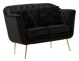DIVANETTO BUDAPEST NERO C/CUSCINI CM 130X83X91
