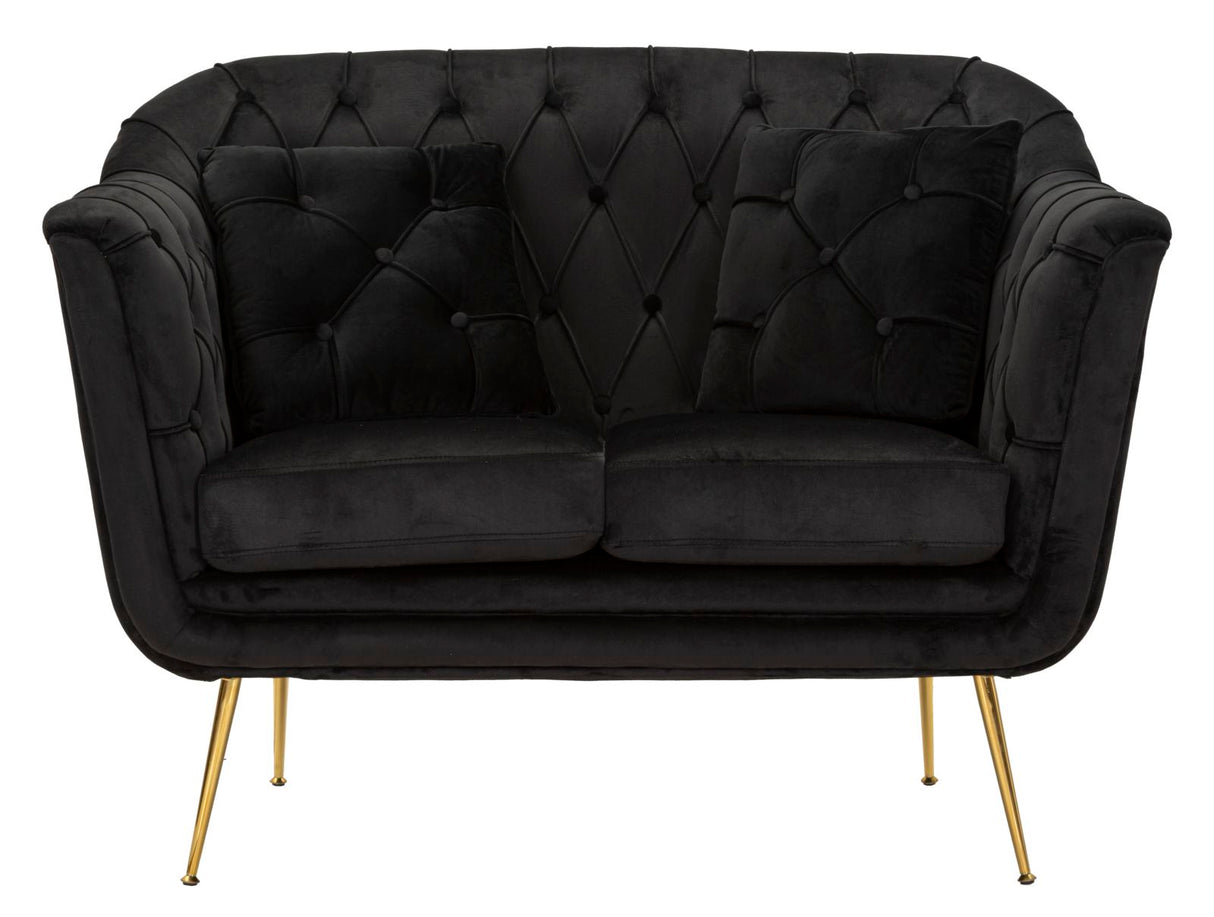 DIVANETTO BUDAPEST NERO C/CUSCINI CM 130X83X91