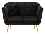 DIVANETTO BUDAPEST NERO C/CUSCINI CM 130X83X91